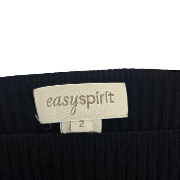 Easy Spirit Black Ribbed Stretch Sweater Size 2 - Picture 4 of 7